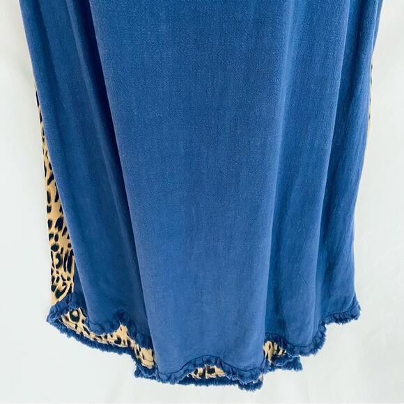 Blue and Leopard Print Women's Dress - Picture 4 of 10
